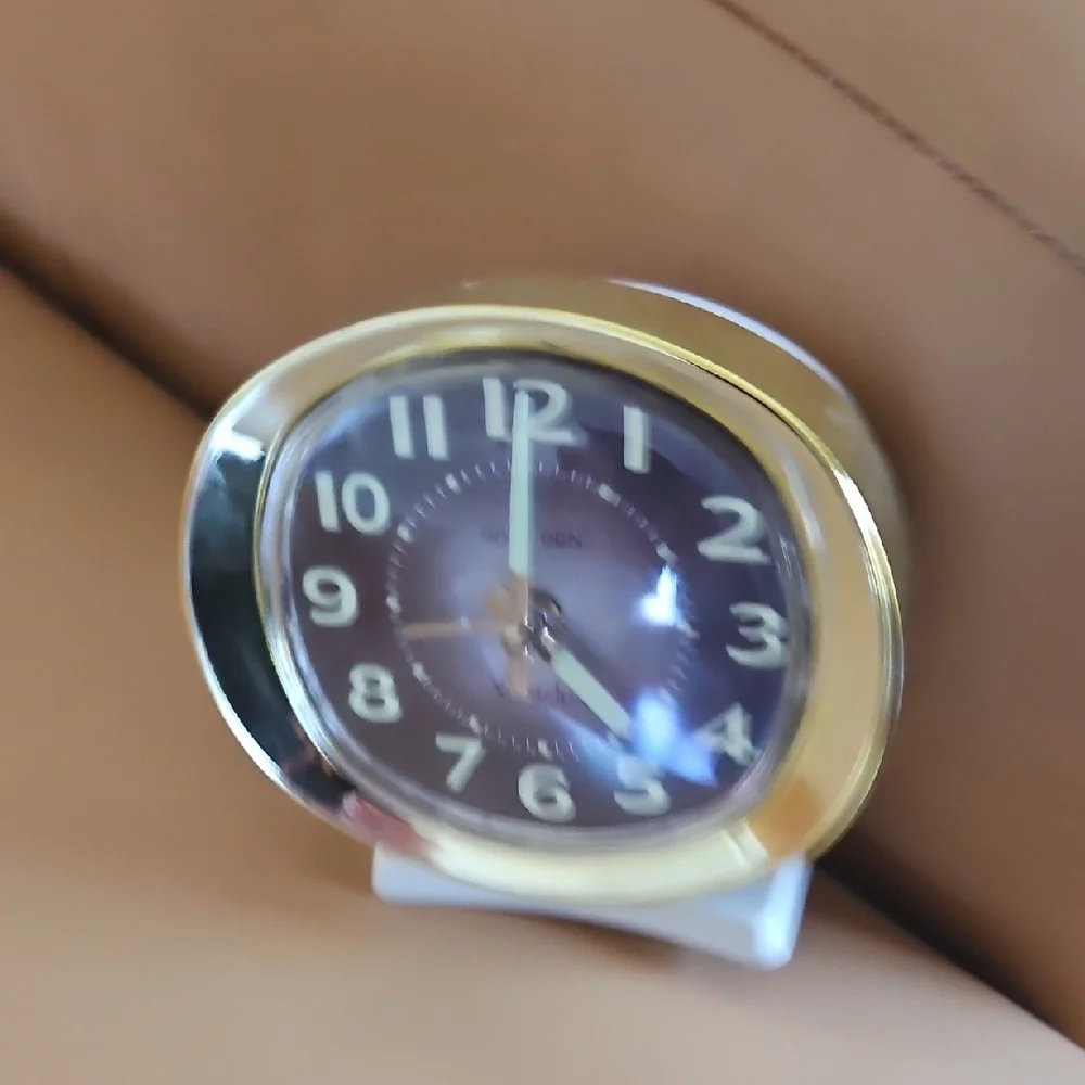 Gold and Brown Table Clock